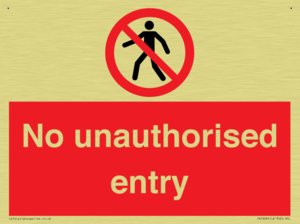 No unauthorised entry